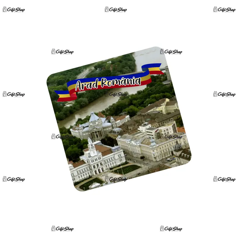 Arad romania, set 6 suporti coster din lemn, model b